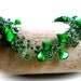 Green Crochet Necklace...Emerald Green Glass Beads and Green Seed Beads on Silver Wire (free shipping)