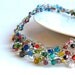 Wire Crochet Necklace with Multi Colored Beads