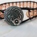Peachy Pink Czech Beaded Leather Wrap Bracelet