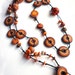 Polymer clay necklace, Long Boho chic necklace earthy tones terracotta Artisan made jewelry bohemian sautoir - warm colors - handmade beads