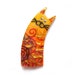 Cat brooch MIRKA - Unique Art Brooch - polymer clay kitty orange yellow red
