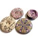 RESERVED listing for TANYA --- Ethnic buttons - Set of 4 - textured and millefiori polymer clay - handmade unique set