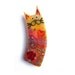 Cat brooch ELISA - Unique Art Brooch - polymer clay kitty, orange yellow red, chat - OOAK