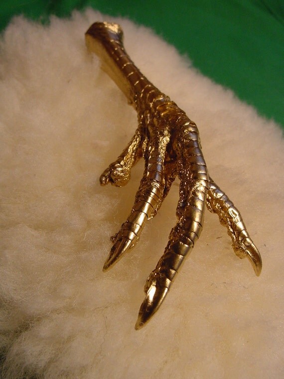 Talisman Lucky Chicken Foot Gold Chicken Foot Charm by gbbox