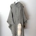 Reserved For Nicole Hayes / Vintage Cape Coat in Black & White Batwing Sleeves Attached Scarf with Arctic Fox Tails Draped 80s