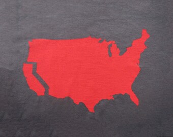 Men's California t shirt- American Apparel -asphalt gray- available in S, M, L, XL, XXL- Worldwide Shipping