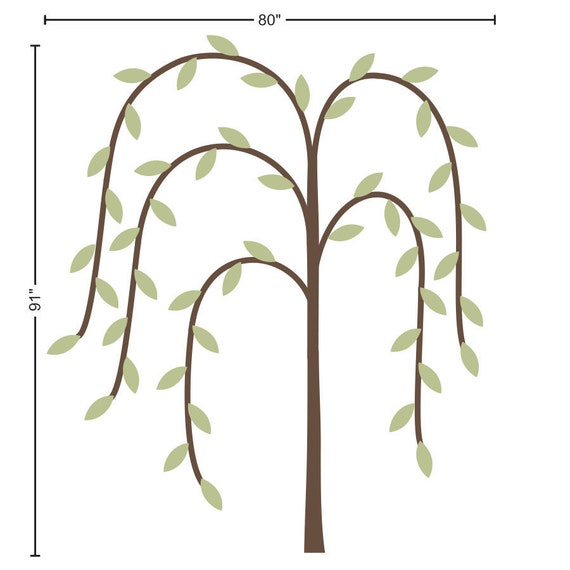 Primitive Willow Tree Wall Decal Country Home Decor