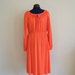 RESERVED FOR JEN Vintage 1970s Peasant Dress / Tomato Red