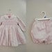 Vintage 1980s Baby Dress with Diaper Cover / Pink Smocking / Size 6 Months