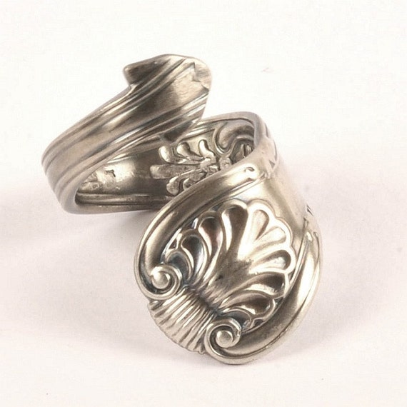 Seashell Victorian Spoon Ring, Sterling Silver, Made in YOUR Size (197 ...