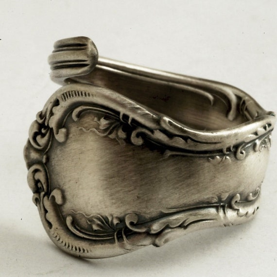 Spoon Ring Unique Victorian Beautiful Scroll Sterling Silver