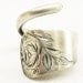 ON SALE Spoon Ring with Hand Engraved Flowers in Sterling Silver, Handmade in Your Size (1507)