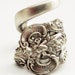 Spoon Ring Unique Victorian Organic Scroll Sterling Silver, Handmade in Your Size (2083)