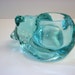 Indiana Glass Co. Sleeping Cat Votive Holder, HTF Teal Color