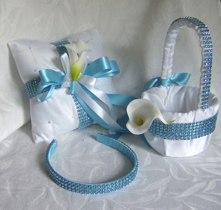 Calla lily flower girl basket ring bearer by ChurchMouseCreations