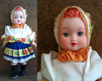 Vintage decorative clothed doll for display circa 1970's / English Shop