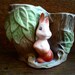 Vintage English Tree Stump and Bunny Vase Ornament Figurine Gift circa 1960's / English Shop