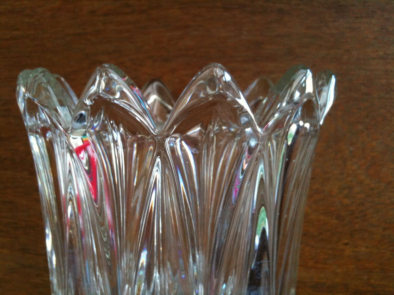 Vintage English Large Lead Crystal Glass Vase