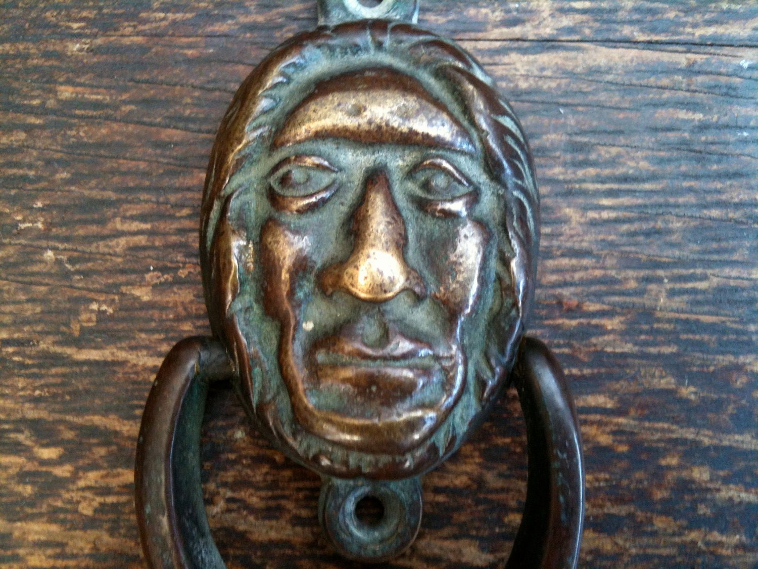Vintage English Face Door Knocker / English Shop
