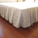 sale Cal King size bed skirt - oatmeal beige Linen Box Pleated bedskirt -modern king linen bedding bed valance - inverted pleat bed skirt