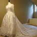 RESERVED for Rita White Satin and Pearl Embellished Lace with Tulle Bodice Vintage Wedding Dress by Michaelangelo