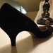 Reserved...1940s Rhythm Step Dark Chocolate Brown Suede Heels 6N