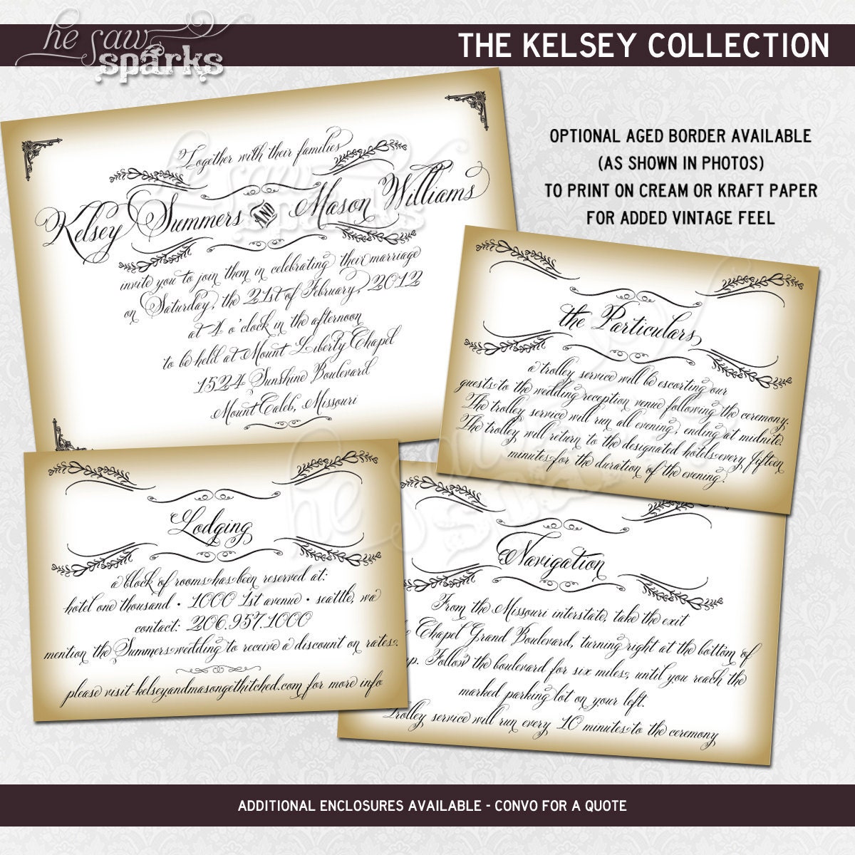 Printable Vintage Wedding Invitations 9