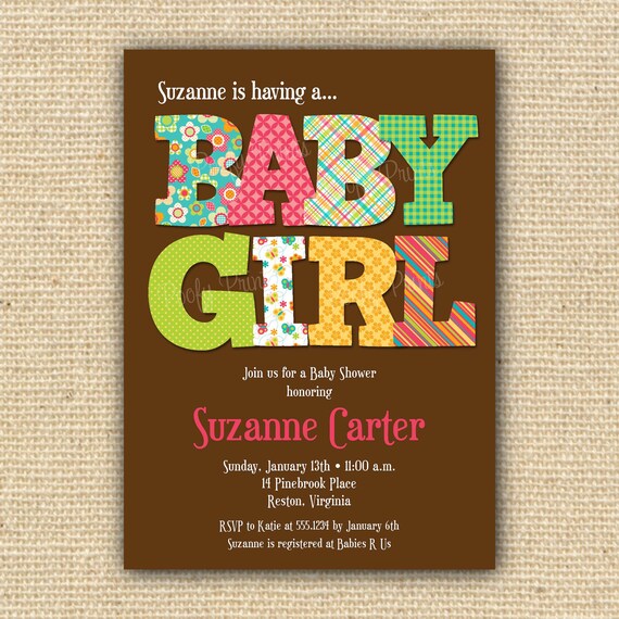 Items similar to Baby Girl Shower Invitations DIY Printable Baby