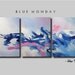 Abstract - Blue Monday - 24 x 54 - by Skye Taylor