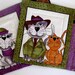 Quilted Mug Rug - Purple and Green- Set of 2