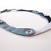 leather necklace - LIAISONS series - blue grey and white tones