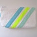 SALE white striped modern zipper pouch - pencil pouch - neon yellow - free shipping