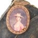 sale felt cameo brooch - felt jewelry brooch - apricot and camel brooch with portrait - cameo style - lovely lady with hat