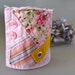SALE - floral wrist cuff in pink and mustard - lines striped - golden accents - mothers day gift - free shipping