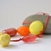 bright zesty beaded necklace - orange, yellow, coral - coral cotton cord - free shipping - gift for her - arty orange necklace - OOAK