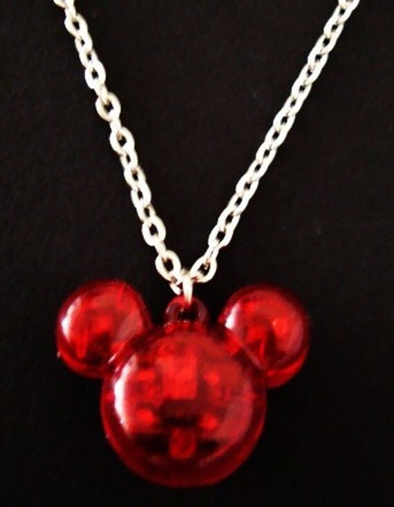 Mickey Light Up Charm Necklace 18 Inch Chain Super Cute