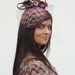 Multicolor bouclé headpiece with matching flowers with optional veiling