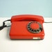 Vintage dial rotary phone red telephone black dial