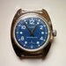 Vintage Blue White German Ruhla Wristwatch Antimagnetic 80s GDR