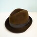 Vintage French Fedora Hat Brown Black Unisex Felt Hat