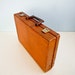 Vintage 70s leather briefcase document bag brown caramel