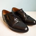 Vintage Wingtip Mens Leather Oxford Black Shoes