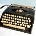 TEMP RESERVED - Vintage Portable Typewriter Triumph Adler Tippa S Manual Black Cream