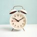 Vintage Manual Wind Up White Alarm Clock Twin Bells Mechanical