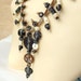 Black and brown bone and natural hemp Necklace, mock suede, wood, plaited knotted twine.
