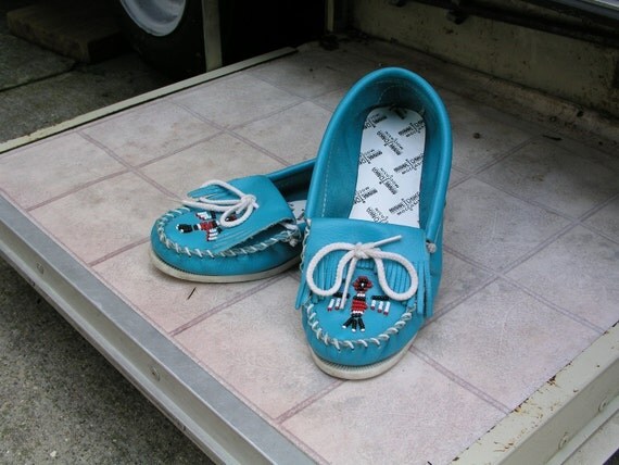 moccasins turquoise