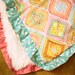 Baby girl blanket minky faux fur and Spa Geo from the Sorbet Collection Michael Miller 30x33 inches