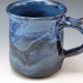 Mug With Blue Glaze With Wave Pattern