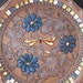 Stunning Platter With Flowers And Dragonfly With Swirl Design