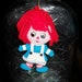 Vintage Raggedy Ann Ornament flocked plastic